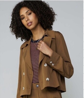 LONG SLEEVE DOUBLE BREASTED CROPPED JACKET
