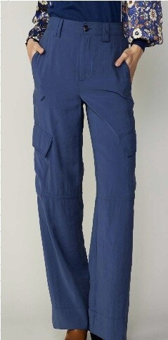 WIDE CARGO PANTS WITH ELASTICATED BACK WAIST
