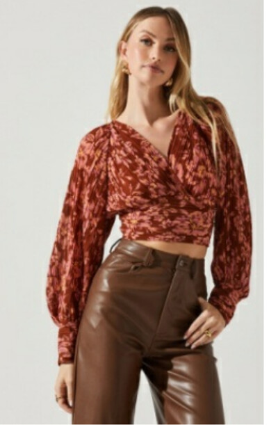 PERNILLA TOP, Size: XS, Color: Rost Floral