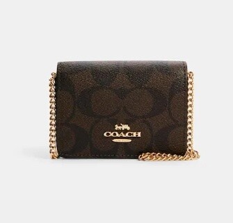 Mini Wallet Chain in Signature Canvas