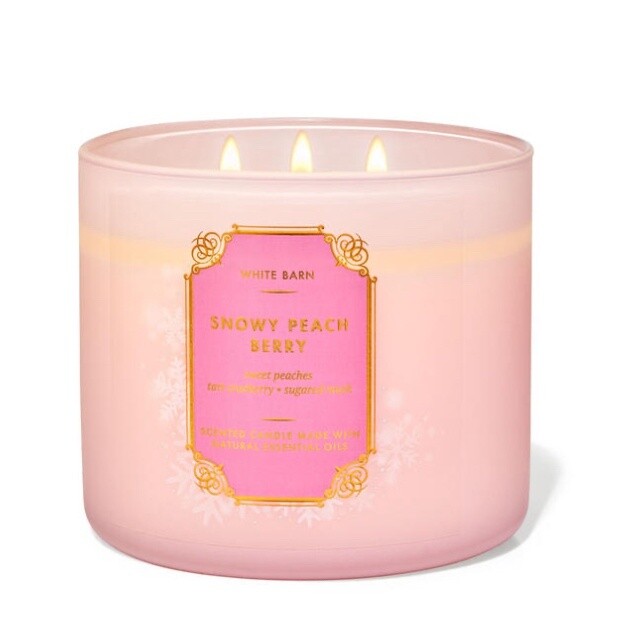 Snowy Peach Berry Candle