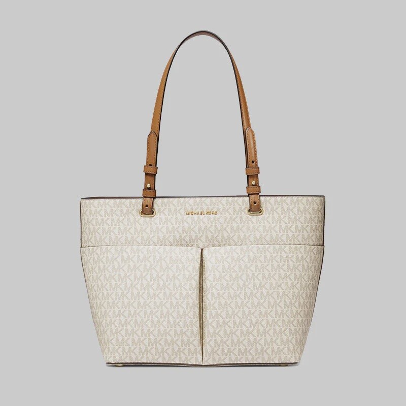 Double Pocket Tote Bag, Color: Vanilla Sig