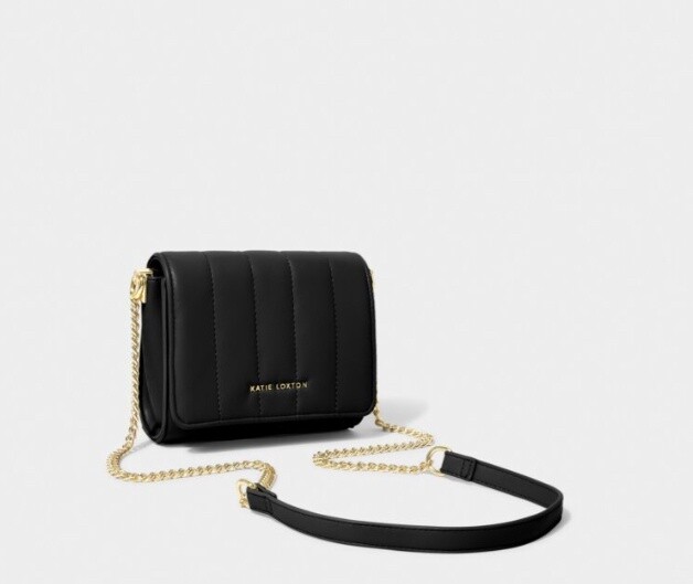 KENDRA QUILTED MINI CROSSBODY, Color: Black