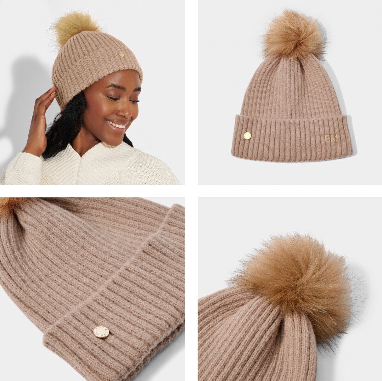 KNITTED HAT, Color: Soft Tan