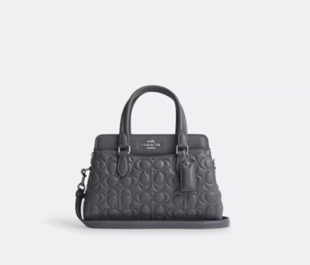 Mini Darcie Carryall With Signature, Color: Silver/Industrial Grey