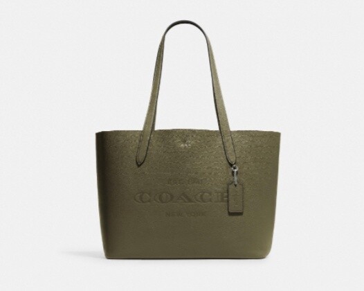 Cameron Tote, Color: Silver/ Olive Drab