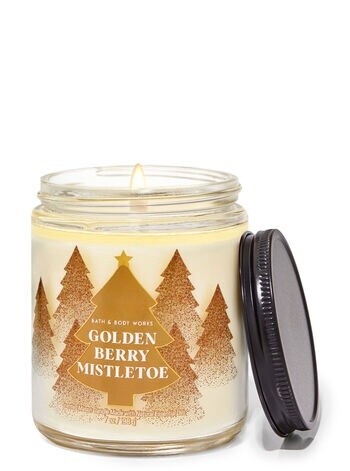 Golden Berry Mistletoe Candle
