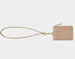 ASHLEY CARDHOLDER WITH STRAP, Color: Soft Tan