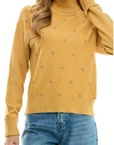 Embellished Turtleneck Sweater
