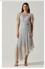 Mirella Dress, Size: XS, Color: Blue Pink Floral