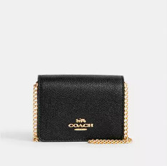 Mini Wallet On A Chain, Color: Gold/Black