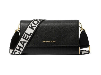 Zip around wallet crossbody, Colour: Black