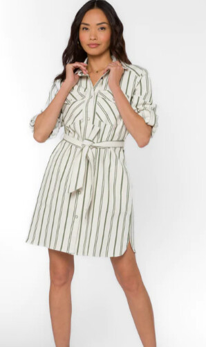 Gelsey Dress, Size: XS, Color: Olive Stripe