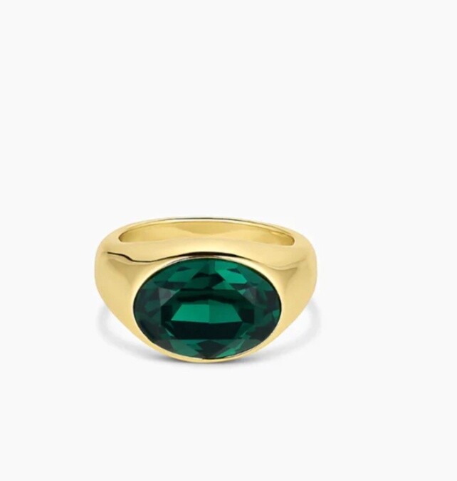 Nova Cocktail Ring (Emerald), Color: Gold / Emerald Crystal, Size: 6
