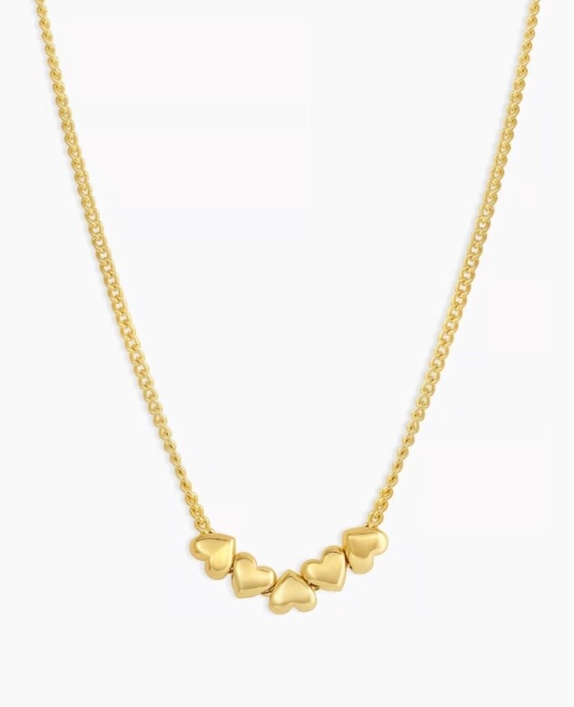 Lou Heart Necklace, Color: Gold