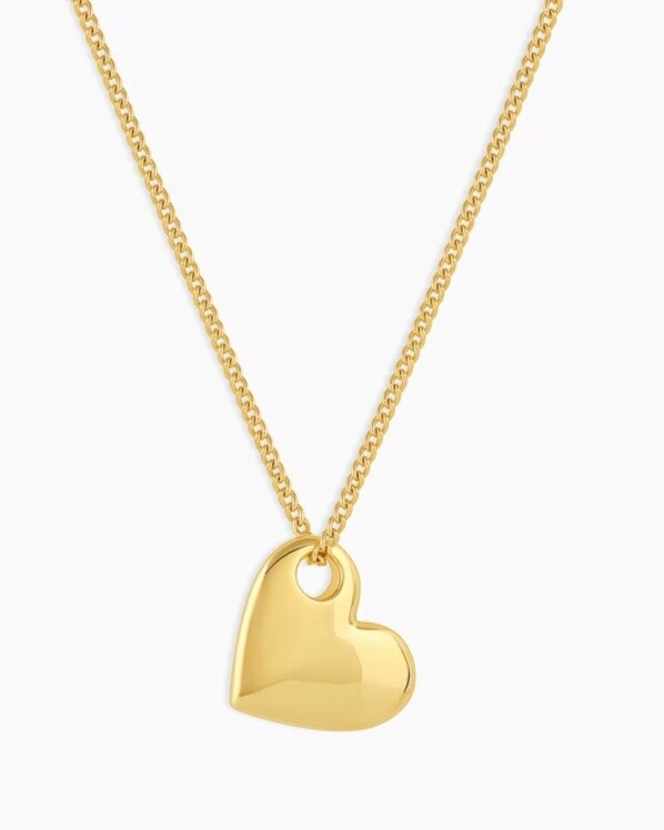 Lou Heart Pendant Necklace, Color: Gold