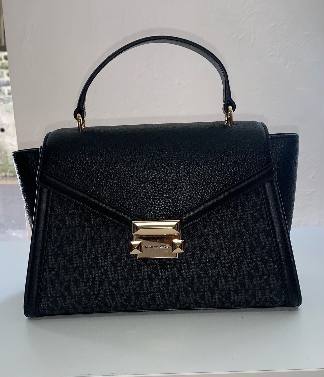 Whitney Flat Top Handle Satchel, Color: Black