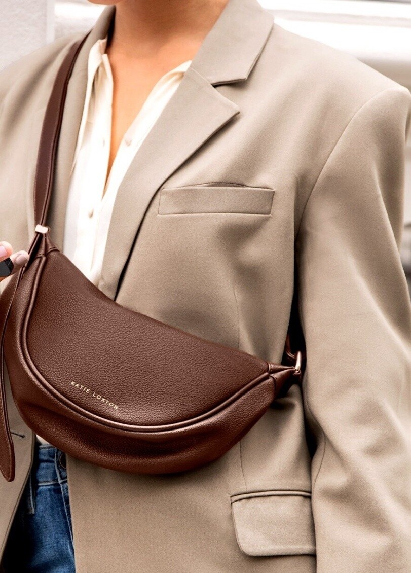 HARLEY SLING SADDLE BAG, Color: Chocolate