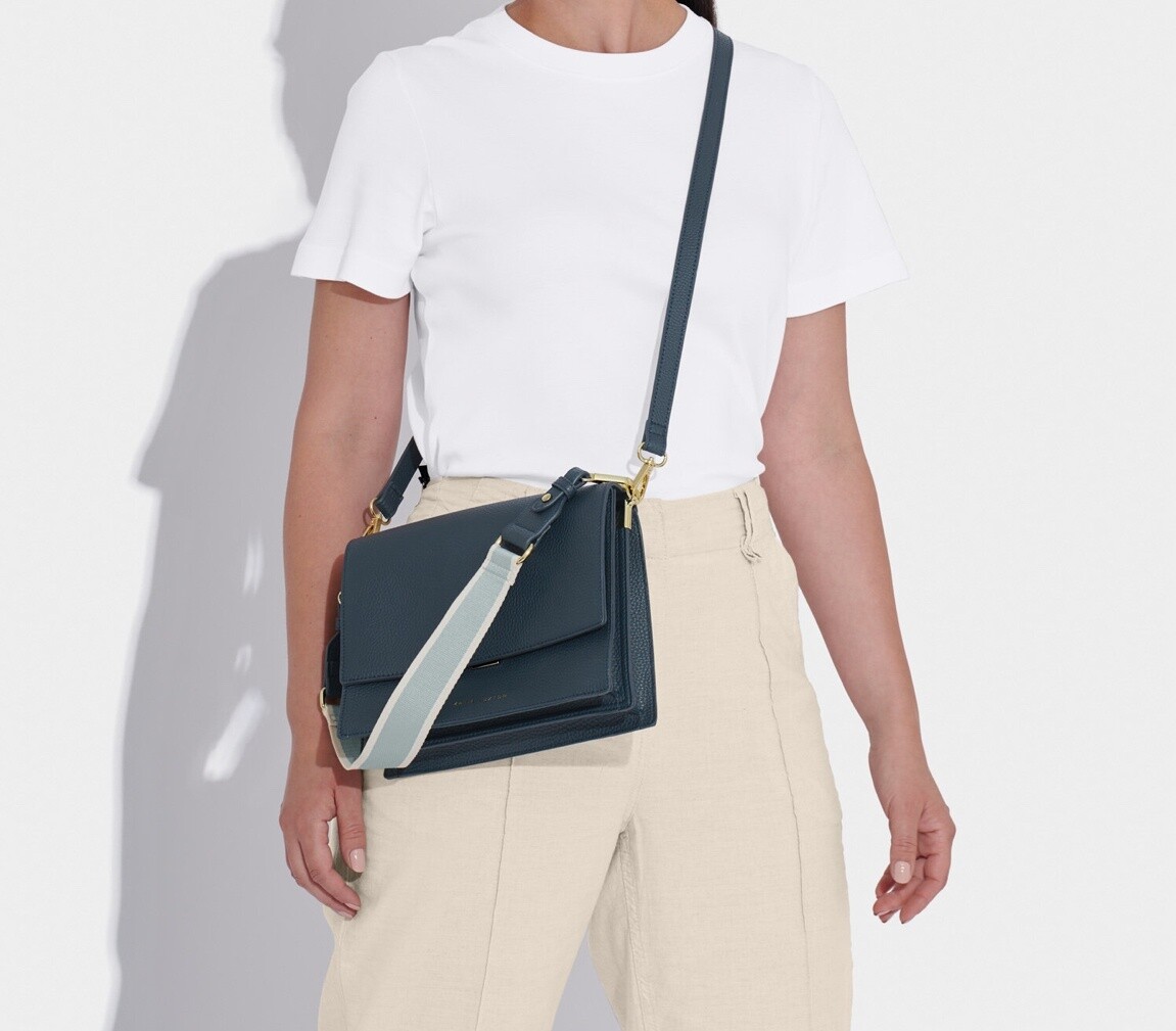 ORLA CROSBODY CANVAS STRAP, Color: Light Navy
