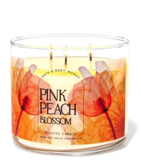 Pink Peach Blossom Candle, Size: Large 3-Wick