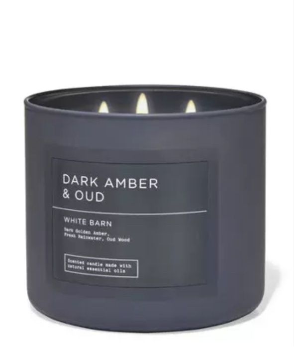 Dark Amber &amp; Oud Candle, Size: Large 3-Wick