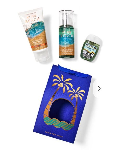 Mini Gift Set ( Body Cream, Spray, Sanitizer), Scent: At The Beach