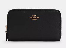 Medium ID Zip Wallet, Color: Gold/Black