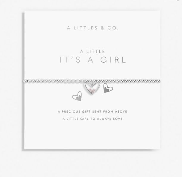 A Little &#39;It&#39;s A Girl!&#39; Bracelet in Silver Plating