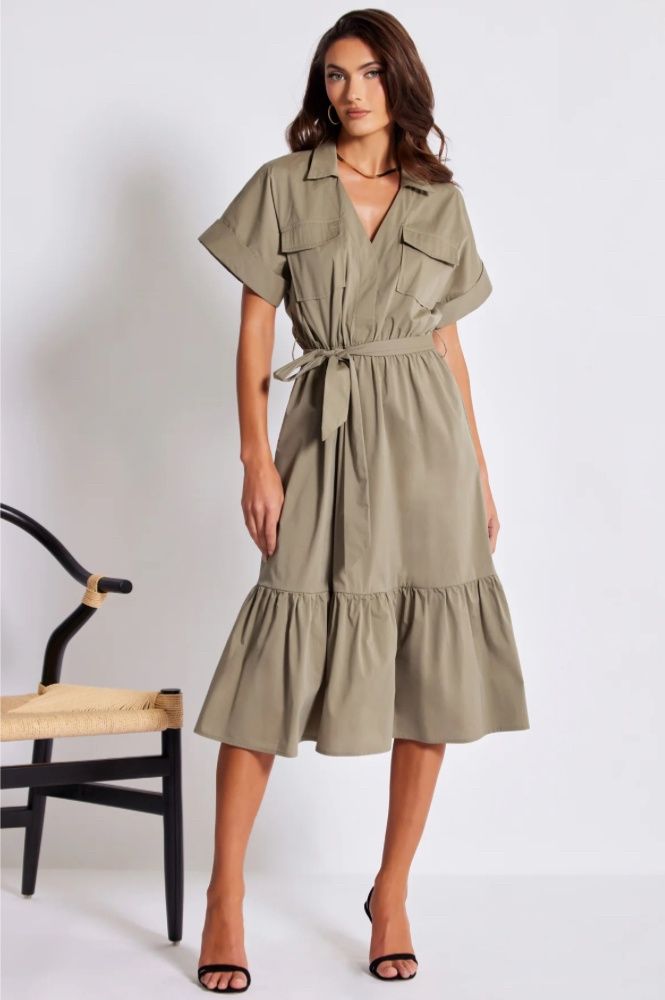 Tyra Poplin Tiered Dress