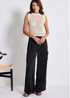 Pull on Satin Cargo Pants