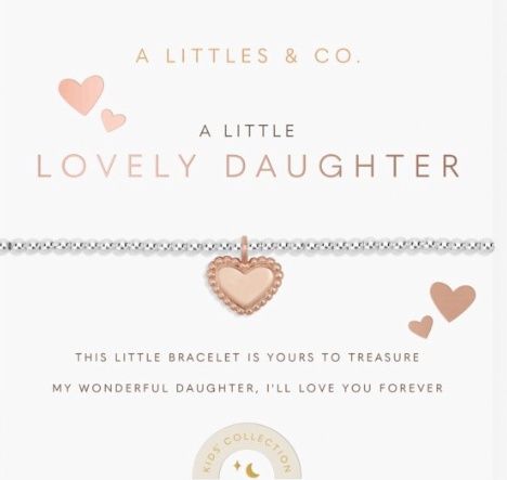 Kids&#39; A Little &#39;Lovely Daughter&#39; Bracelet In Silver And Rose Gold-Tone Plating