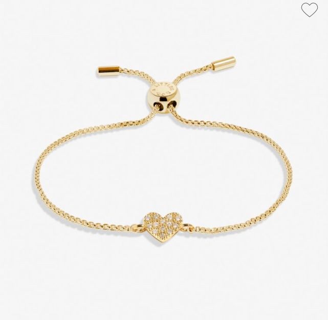 Mini Charms Pavé Heart Bracelet In Gold-Tone Plating