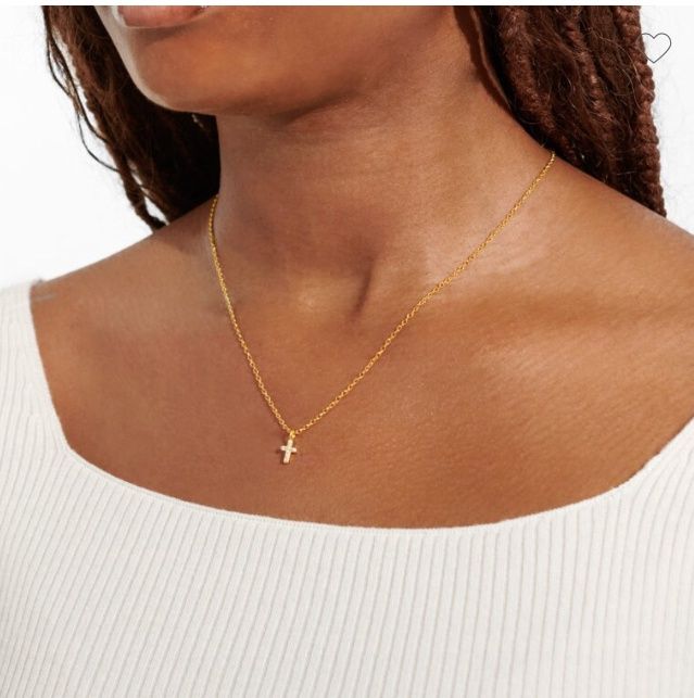 Mini Charms Pavé Cross Necklace In Gold-Tone Plating