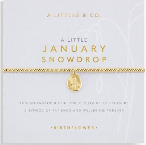 Birth Flower A Little &#39;January&#39; Snowdrop Bracelet In Gold-Tone Plating