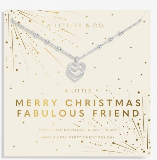 Christmas A Little &#39;Merry Christmas Fabulous Friend&#39; Necklace In Silver Plating