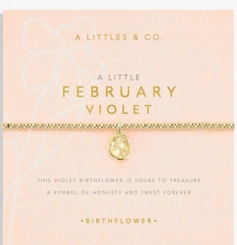 Birth Flower A Little &#39;February&#39; Violet Bracelet In Gold-Tone Plating