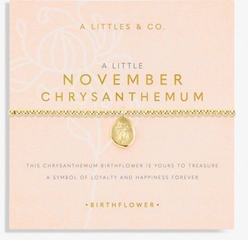 Birth Flower A Little &#39;November&#39; Chrysanthemum Bracelet In Gold-Tone Plating