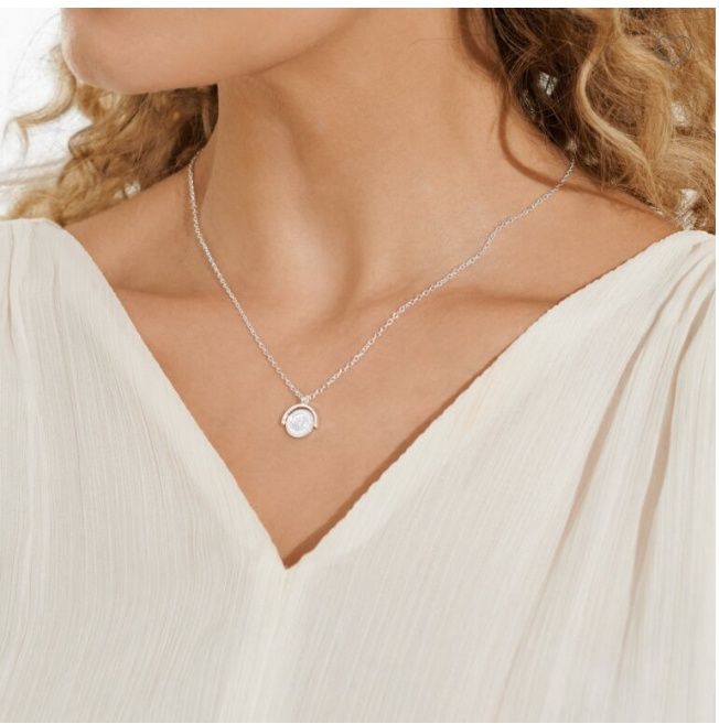 Style Stories Spinning Coin Necklace In Silver Plating