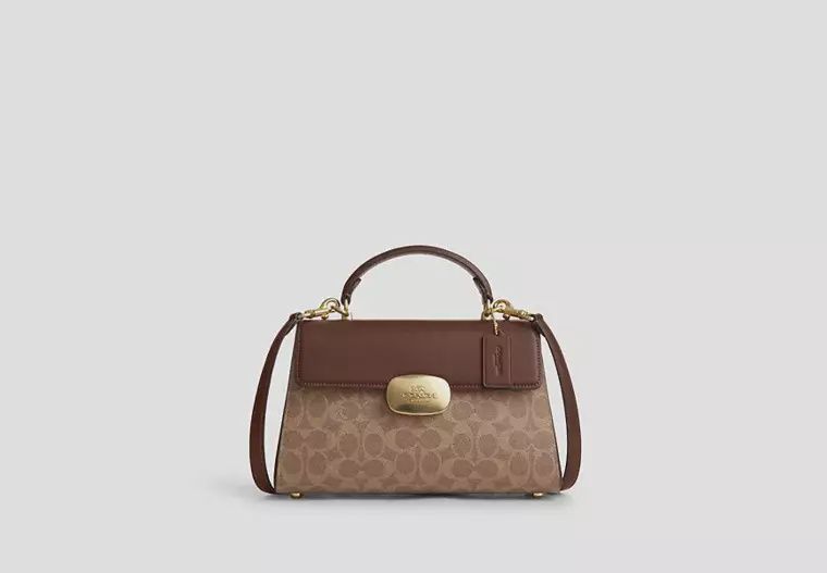 Eliza Top Handle, Color: Gold/ Tan/ Brown