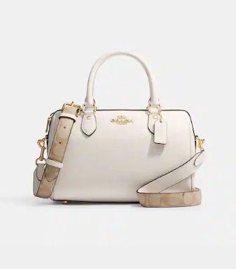 Rowan Satchel Signature Canvas, Color: Gold/ Chalk