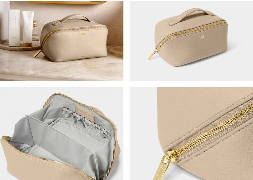 MEDIUM MAKE UP / WASH BAG, Color: Light Taupe