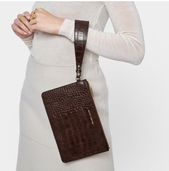 MARNI FAUX CROC WRISTLET POUCH