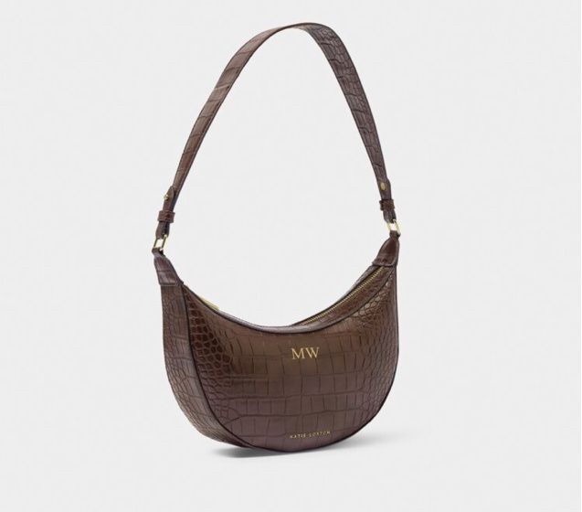MARNI FAUX CROC SMALL SHOULDER BAG, Color: Chocolate