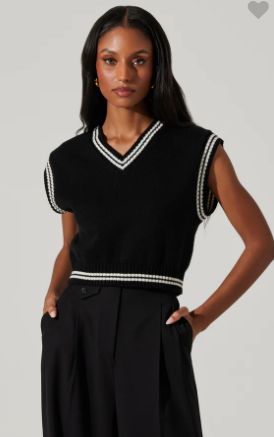 KIRBY SWEATER VEST, Size: XS, Color: Black/ White