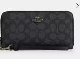 Long Zip Around Wallet In Signature Canvas