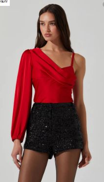 Jenah Top, Size: XS, Color: Red