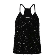 Miley Sequin Cami, Size: XS, Color: Black