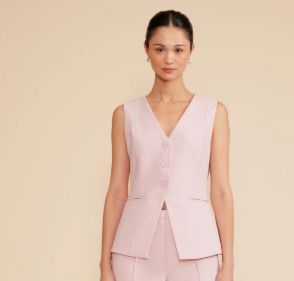 Mila Longline Vest, Size: XS, Color: Light Pink