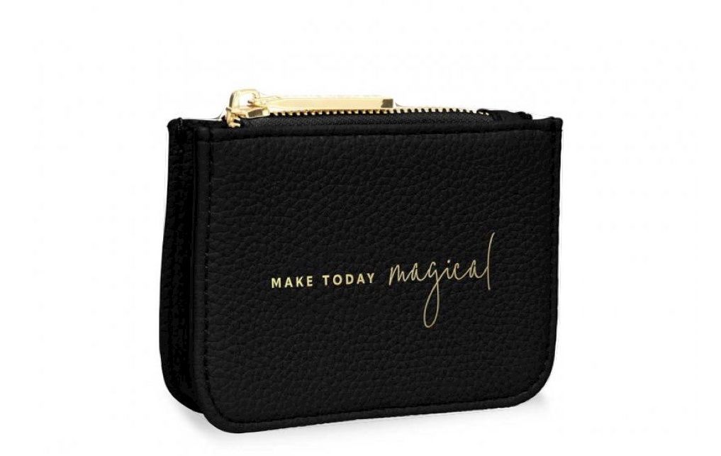 STYLISH STRUCTURED COIN PURSE, Color: Make today Magical - Black