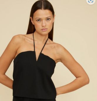 Tatum V-Neck Top, Size: XS, Color: Black